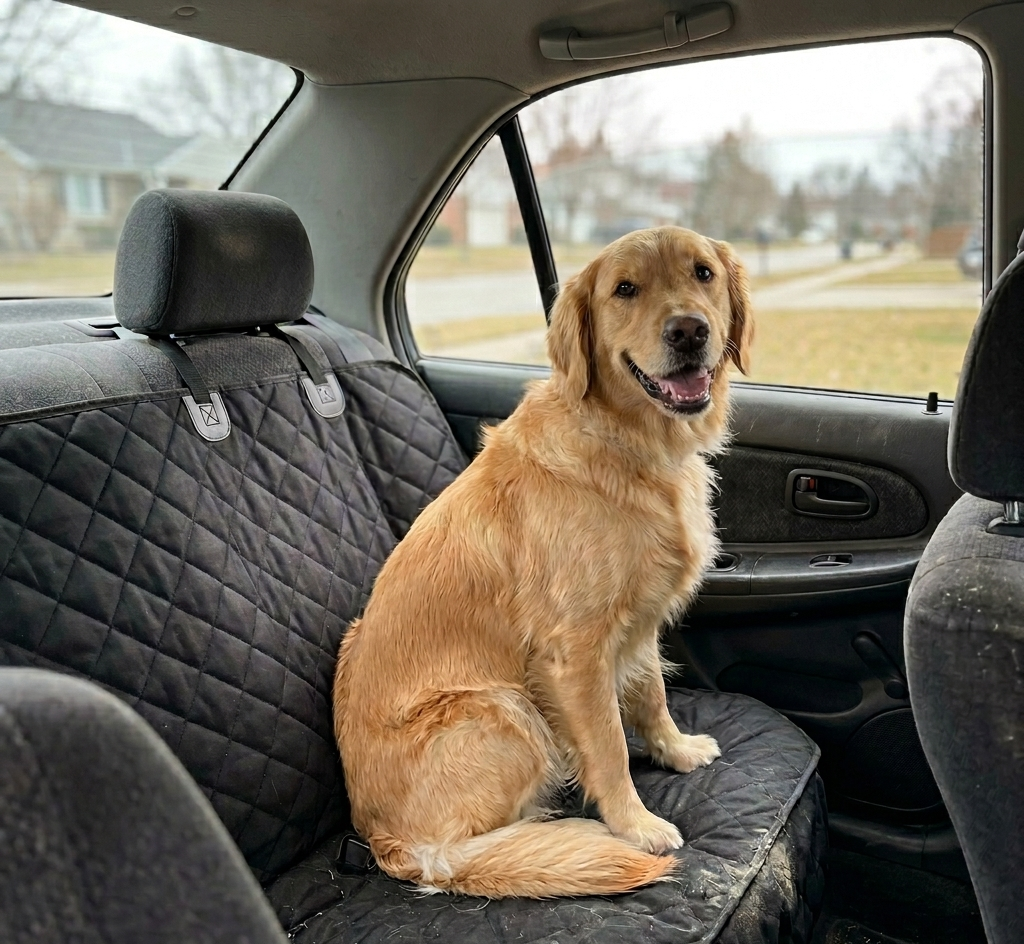 Ultimate Waterproof Dog Car Seat Cover - Protect Your Back Seat in Style!