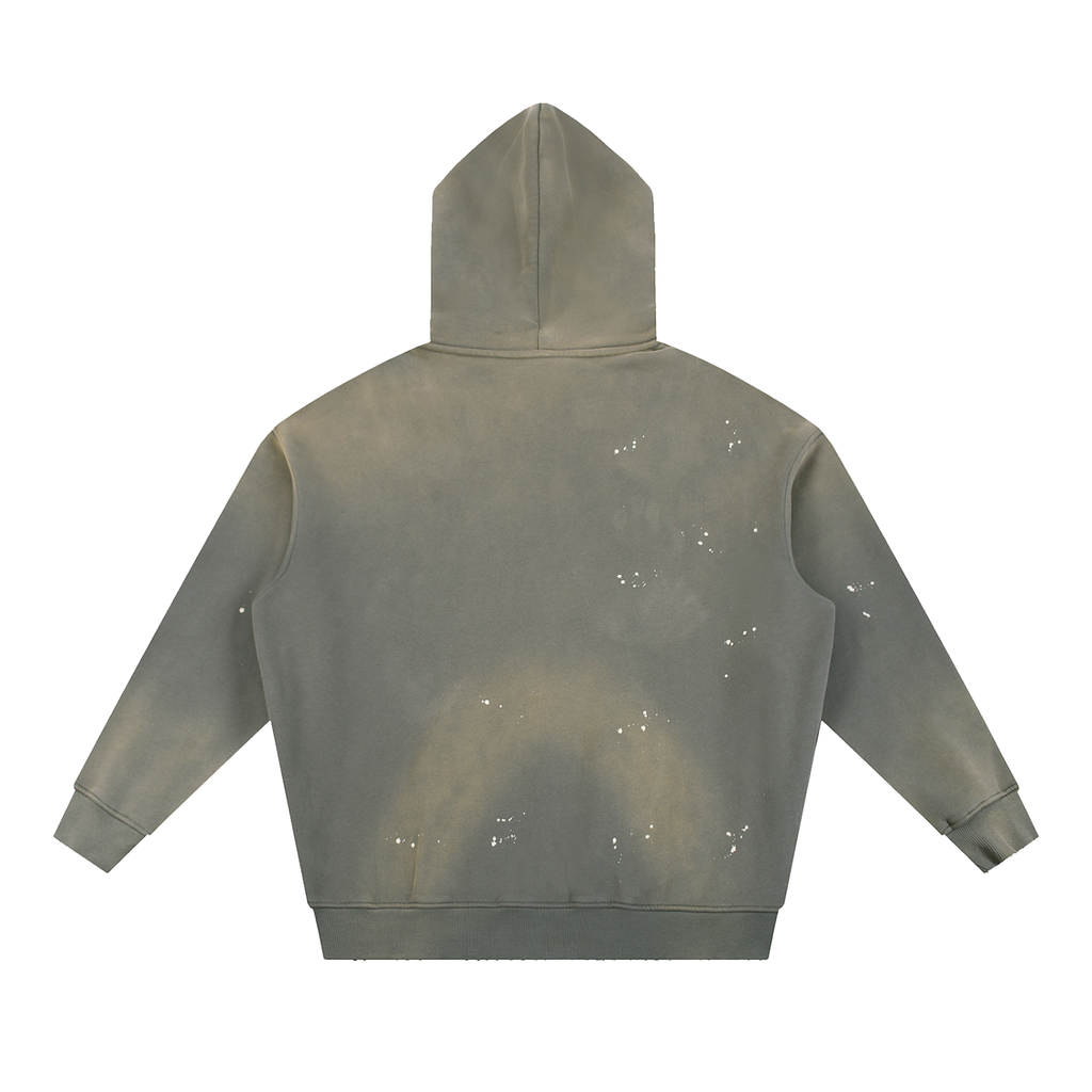 Men's Vintage Washed Frayed Fleece Hoodie