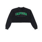 Women's Snow Washed Raw Edge Cropped Sweatshirt