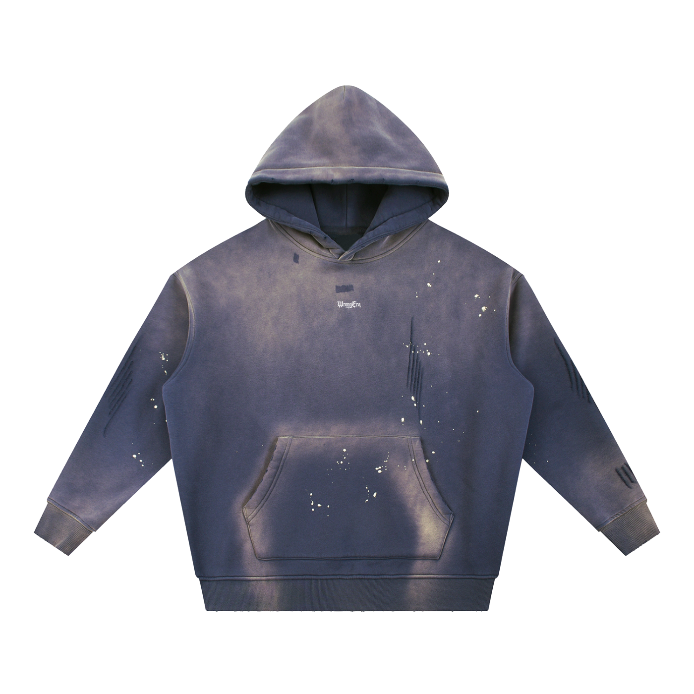 Men's Vintage Washed Frayed Fleece Hoodie