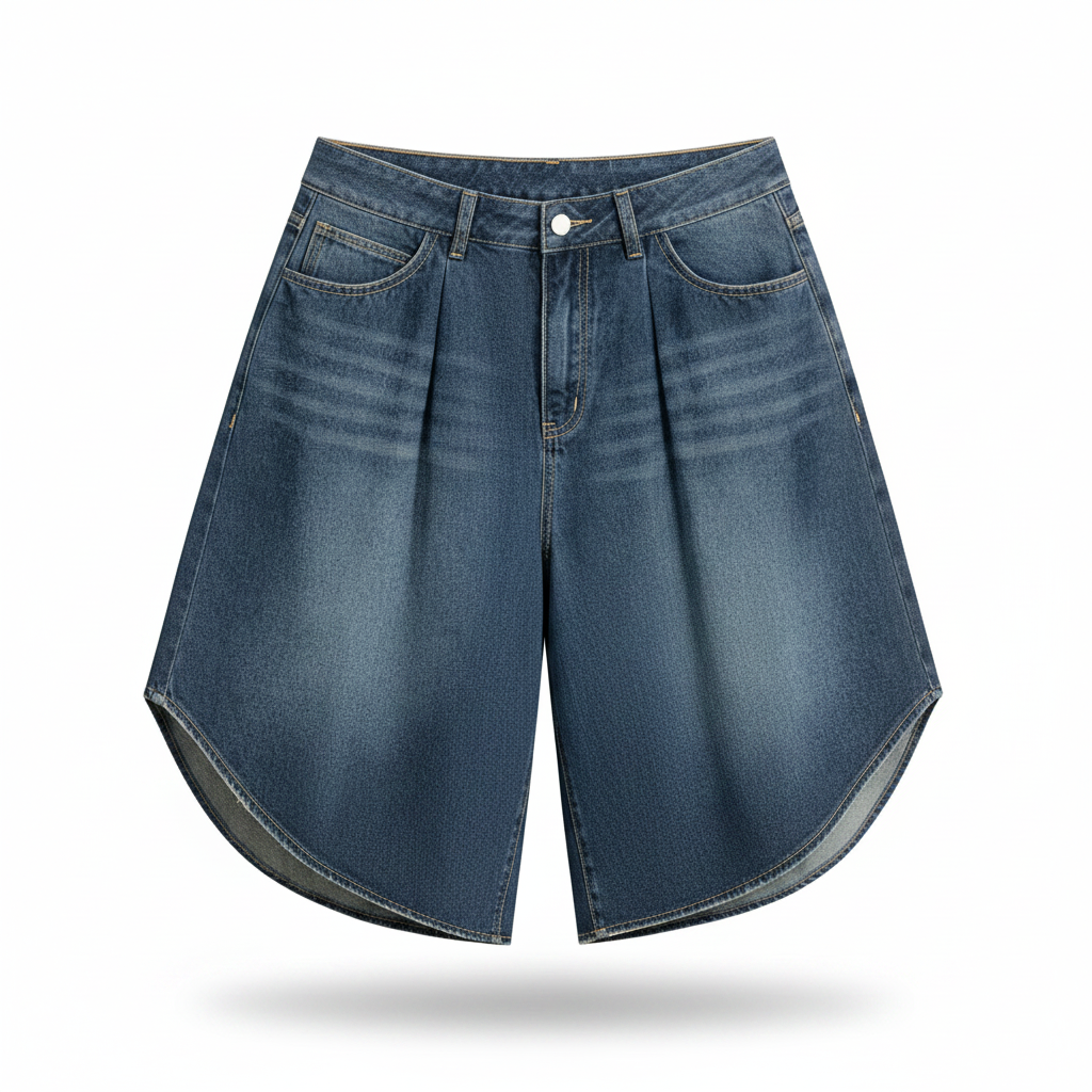 Men’s Wide Leg Denim Shorts
