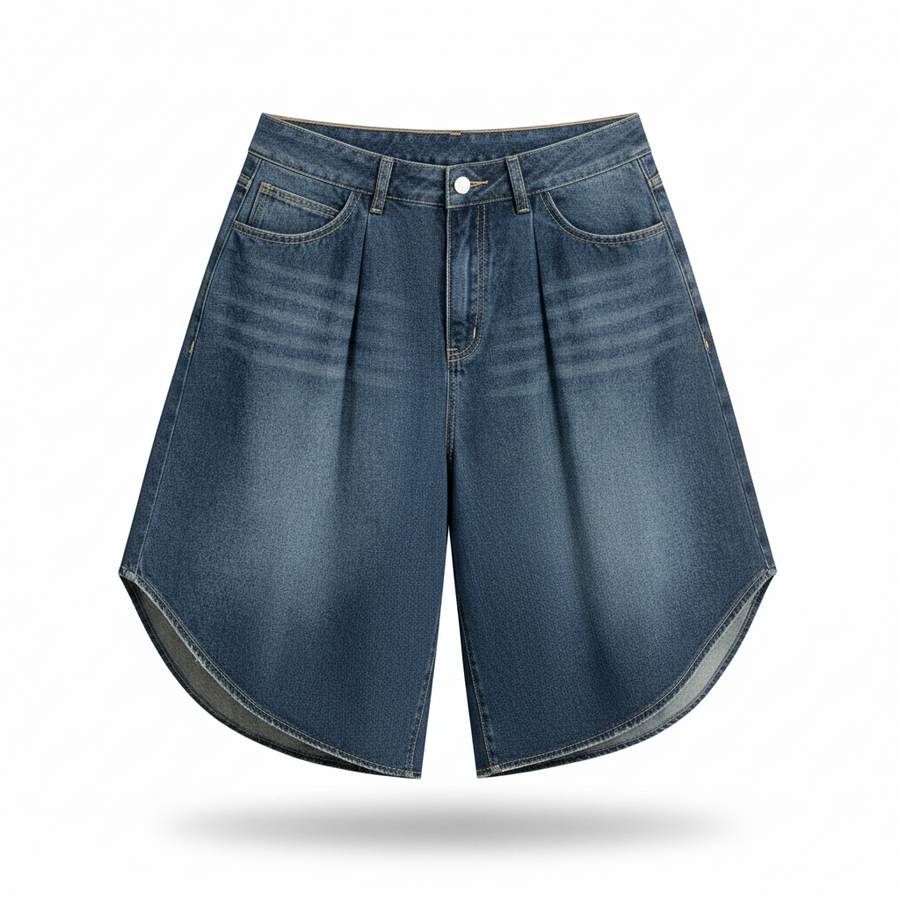 Men’s Wide Leg Denim Shorts