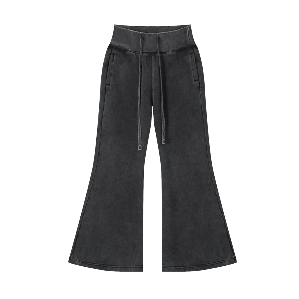 Women's Vintage Washed Flared Fleece Pants