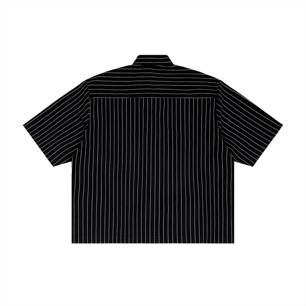 Men's Striped Boxy Button-Up Shirt