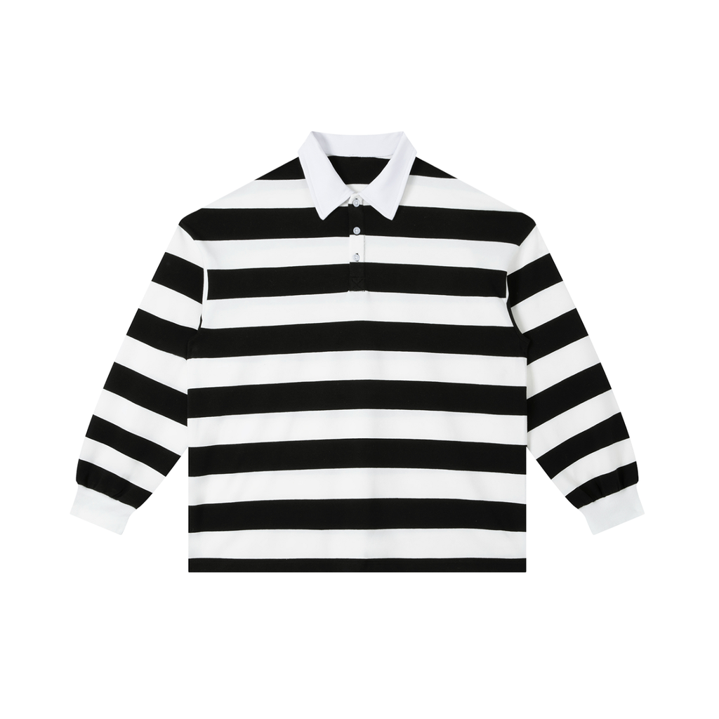 Men's Color Block Stripe Polo Shirt