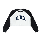 Women's Raw-Hem Color-Block Raglan Crop Sweatshirt