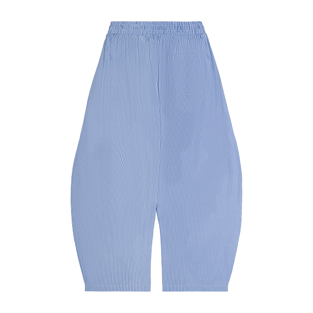 Women's Vertical Stripe Drawstring Barrel Pants
