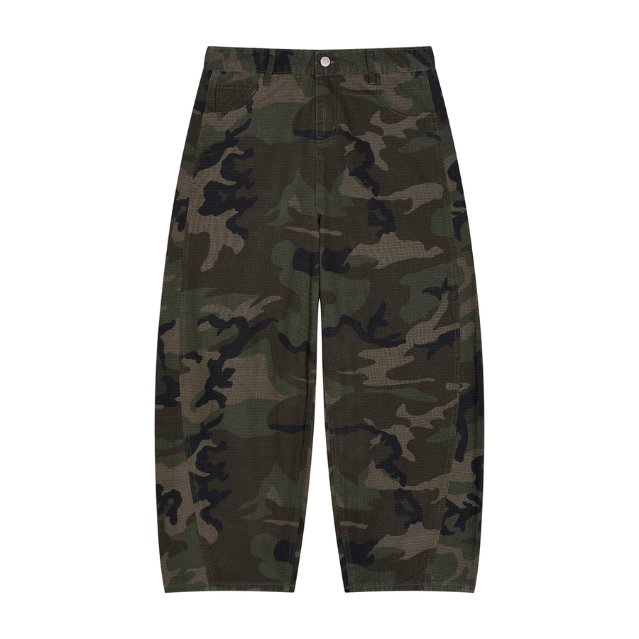 Men’s Camo Barrel Leg Cargo Pants