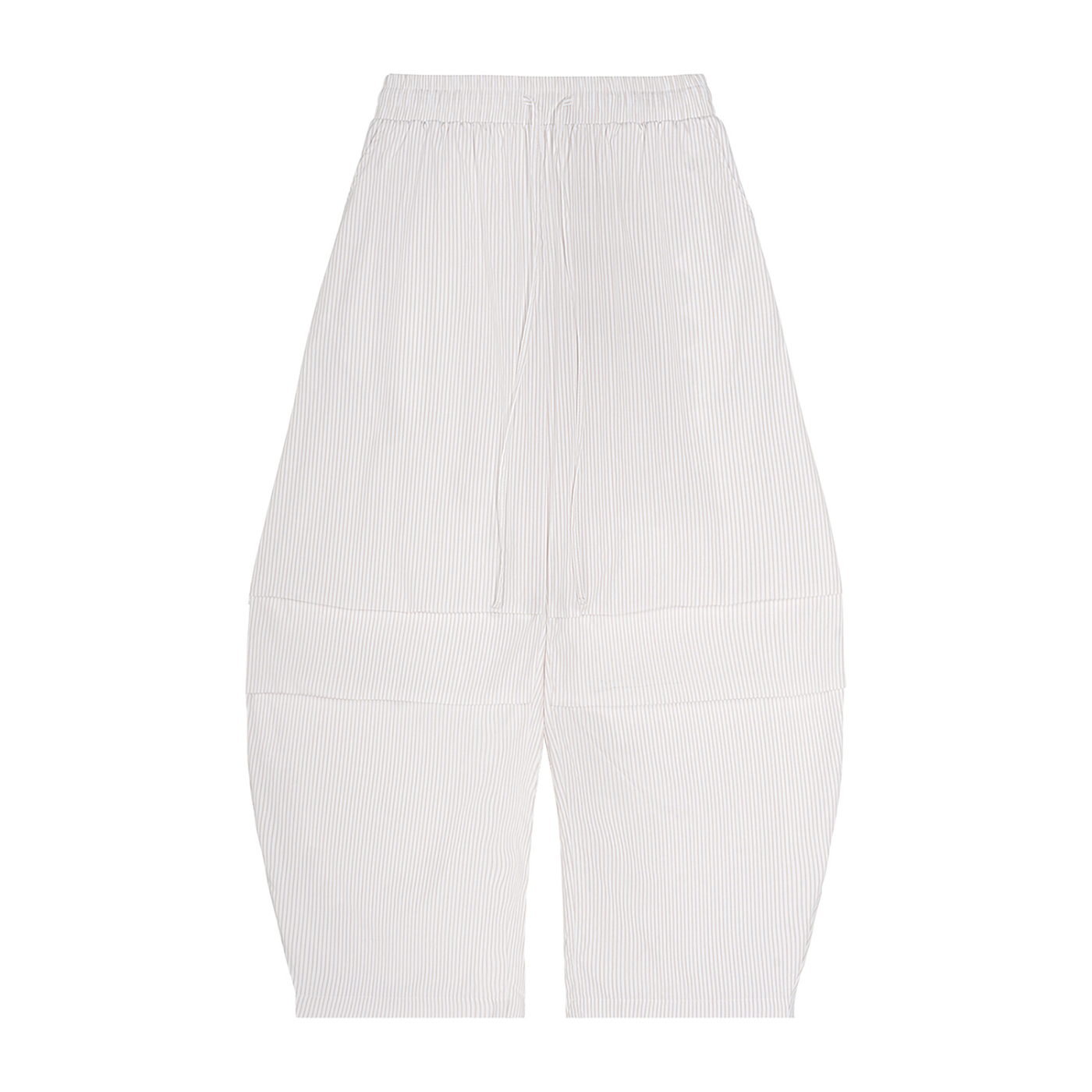 Women's Vertical Stripe Drawstring Barrel Pants