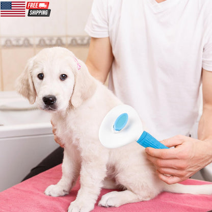 Self Cleaning Slicker Brush, Dog Cat Bunny Pet Grooming Shedding Brush - Easy To