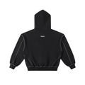 Men's Contrast-Stitched Boxy Fleece Zip Hoodie