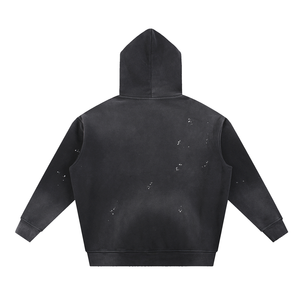 Men's Vintage Washed Frayed Fleece Hoodie