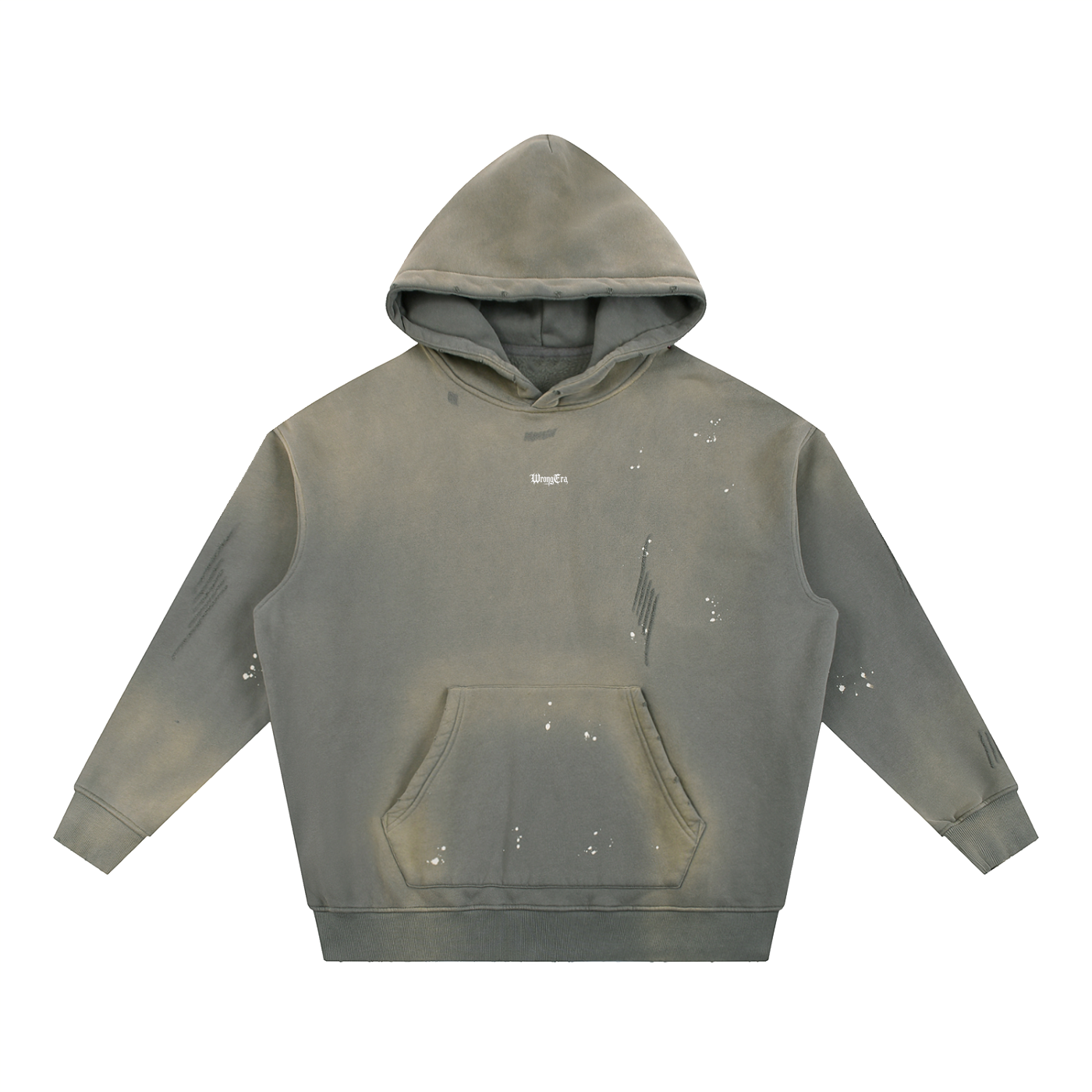 Men's Vintage Washed Frayed Fleece Hoodie