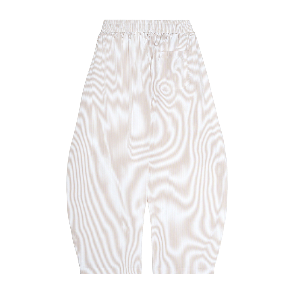 Women's Vertical Stripe Drawstring Barrel Pants