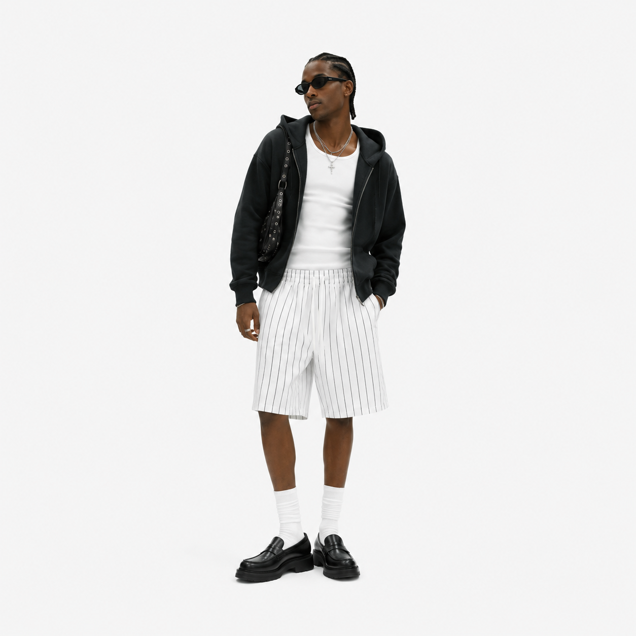 Men's Striped Loose Fit Shorts