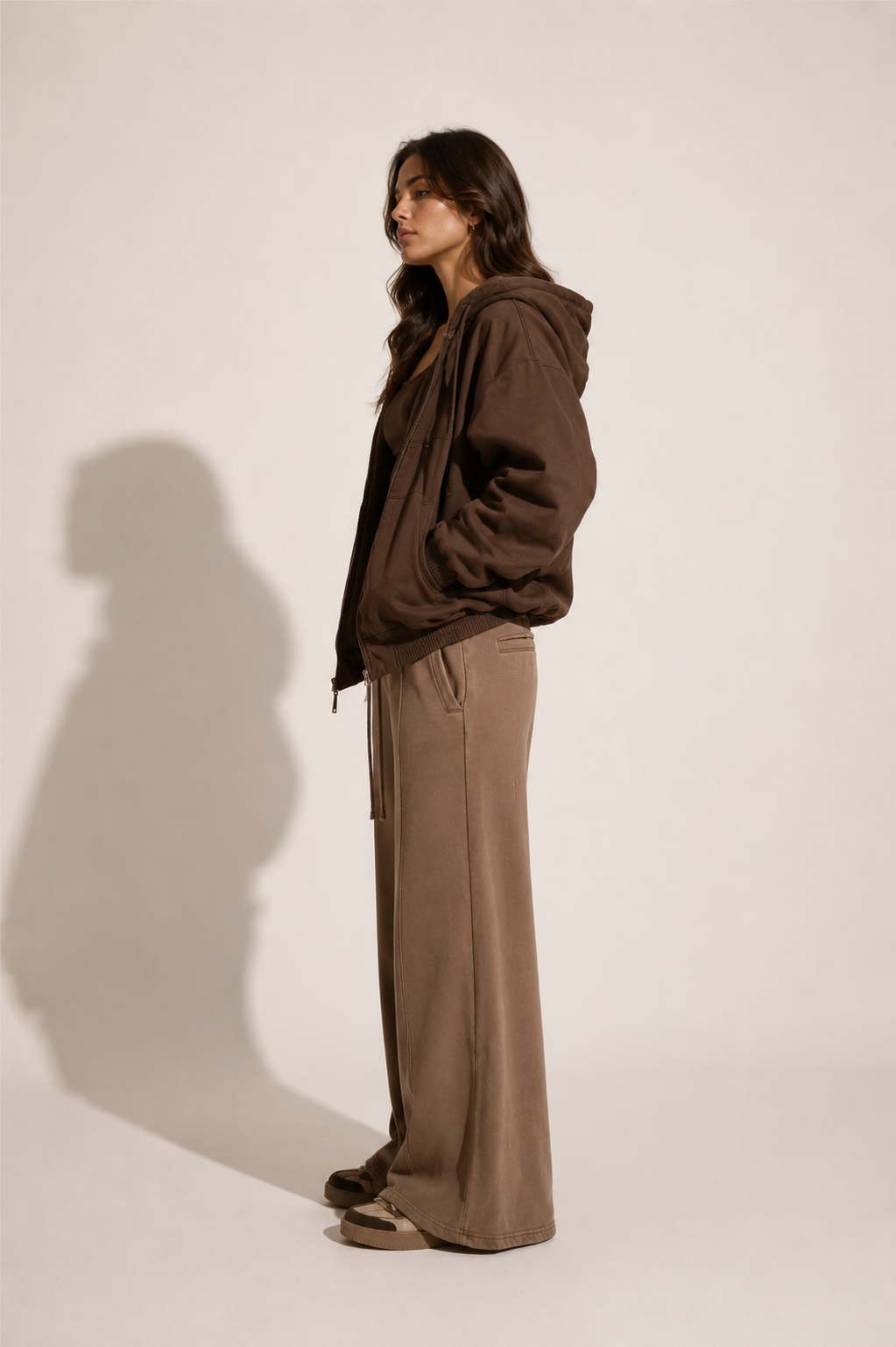 Women's Vintage Washed Flared Fleece Pants