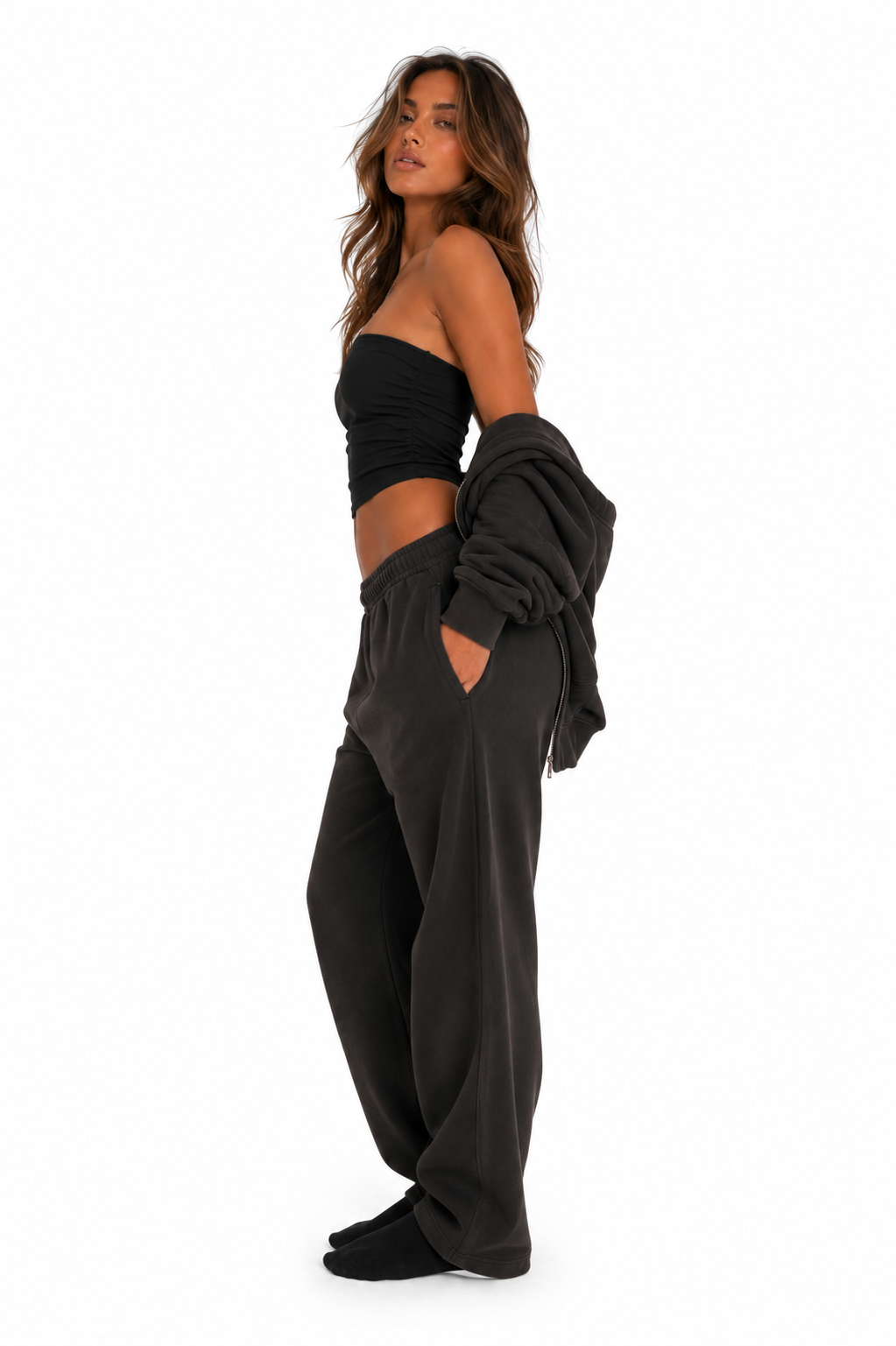 Women’s Ruched Cropped Yoga Tube Top