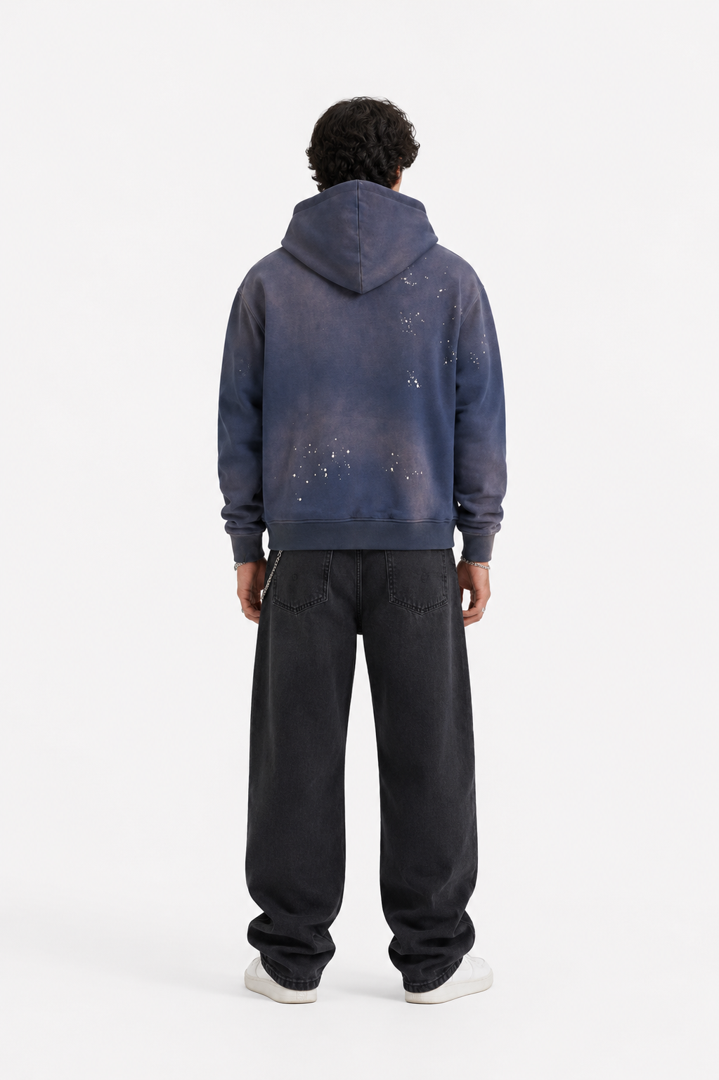 Men's Vintage Washed Frayed Fleece Hoodie