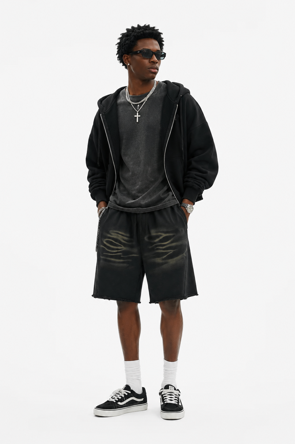 Men's Vintage Washed Tiger Stripe Shorts