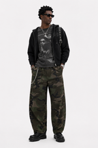 Men’s Camo Barrel Leg Cargo Pants