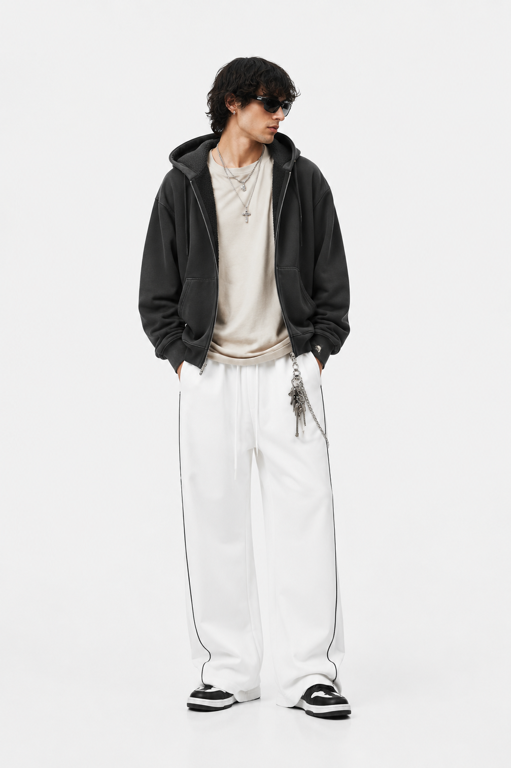Men's Heavyweight Barrel Leg Sweatpants – White