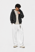 Men's Heavyweight Barrel Leg Sweatpants – White
