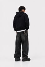 Men's Fleeced Full-Zip Boxy Hoodie