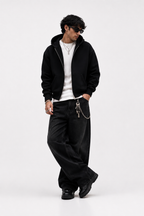 Men's Fleeced Full-Zip Boxy Hoodie