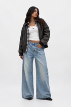 Women’s Vintage Wash Wide Leg Jeans