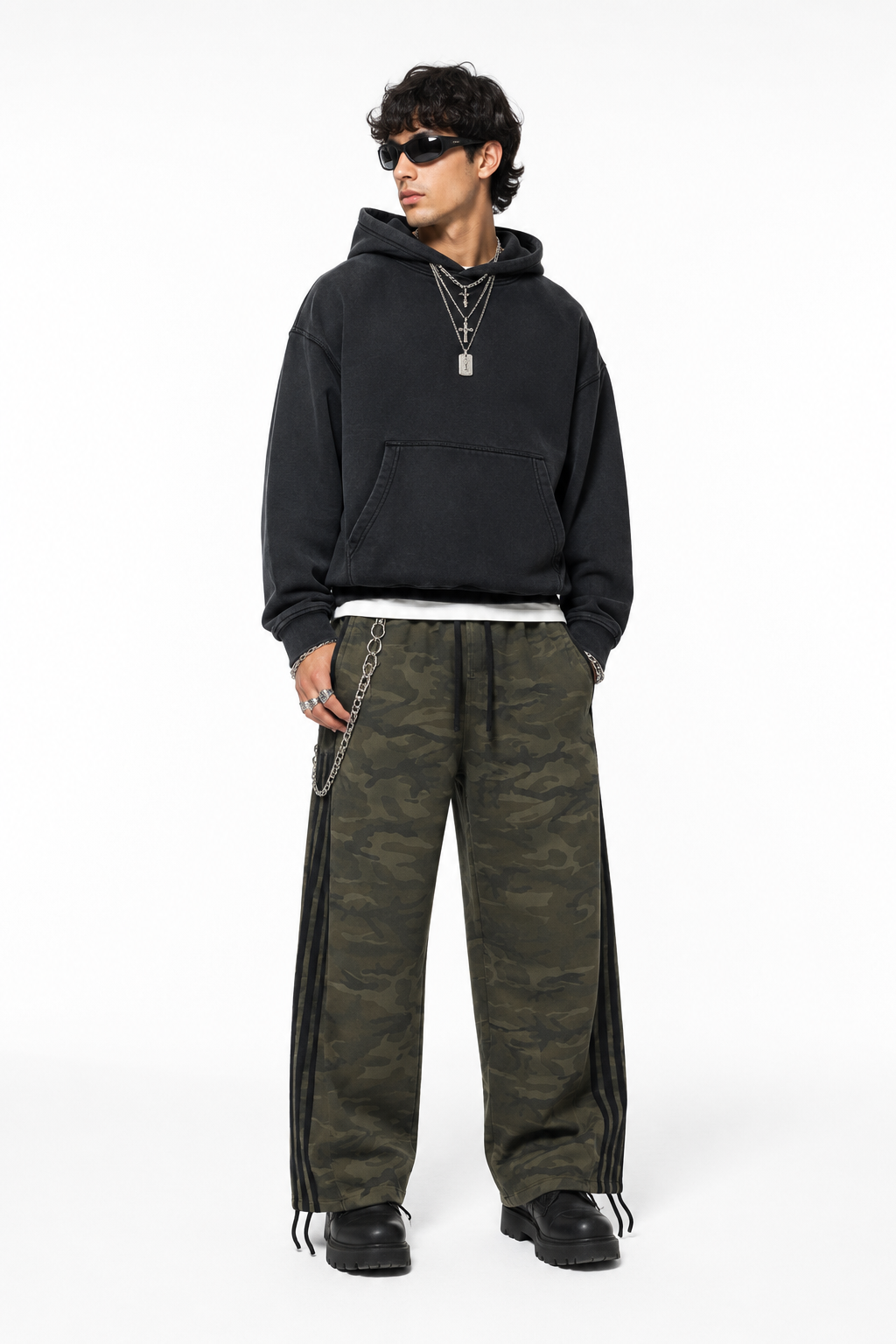 Men's Camo Wide Leg Sweatpants