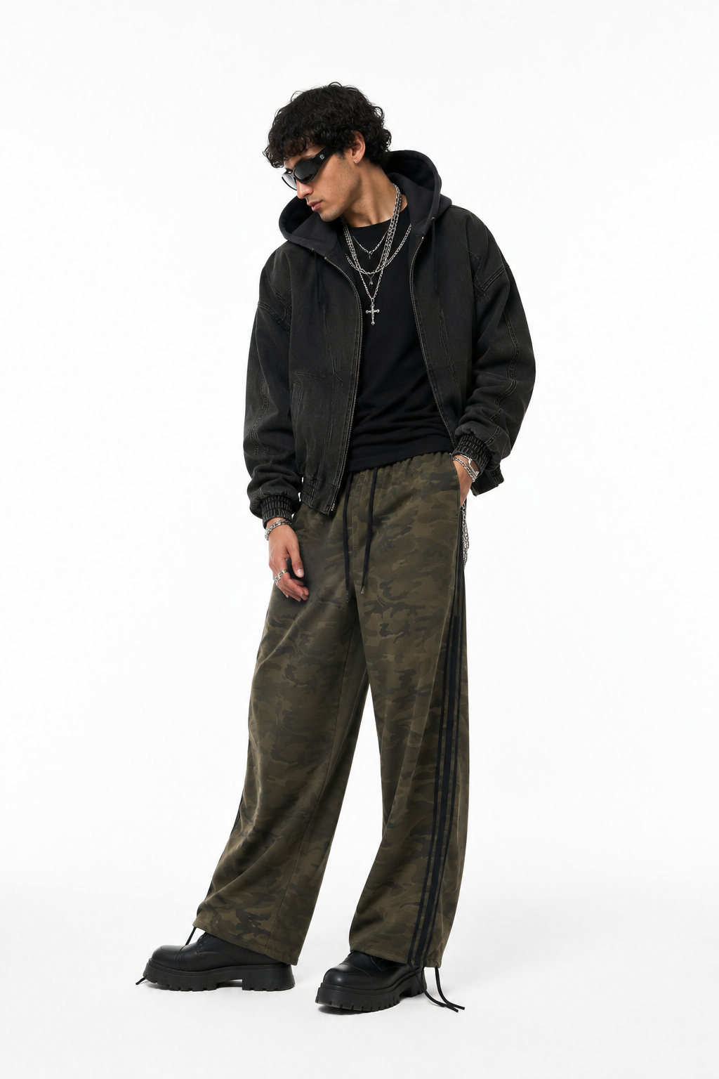 Men's Camo Wide Leg Sweatpants