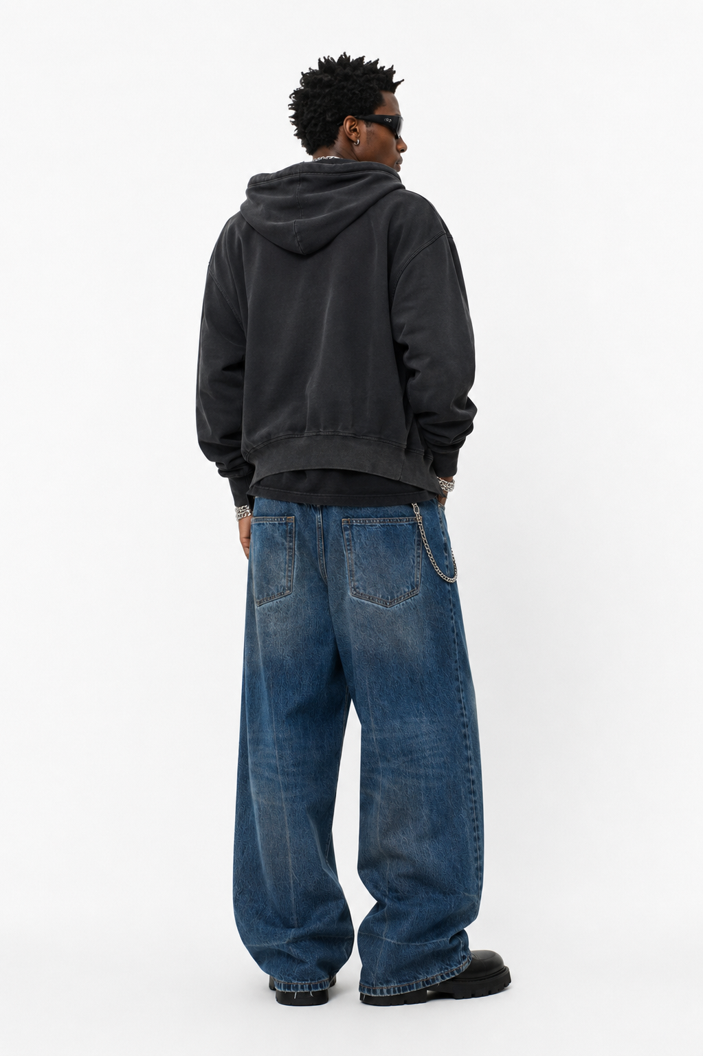 Men's Vintage Wash Baggy Denim Jeans