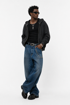 Men's Vintage Wash Baggy Denim Jeans
