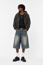 Men's Vintage Wash Baggy Denim Shorts
