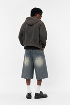 Men's Vintage Wash Baggy Denim Shorts