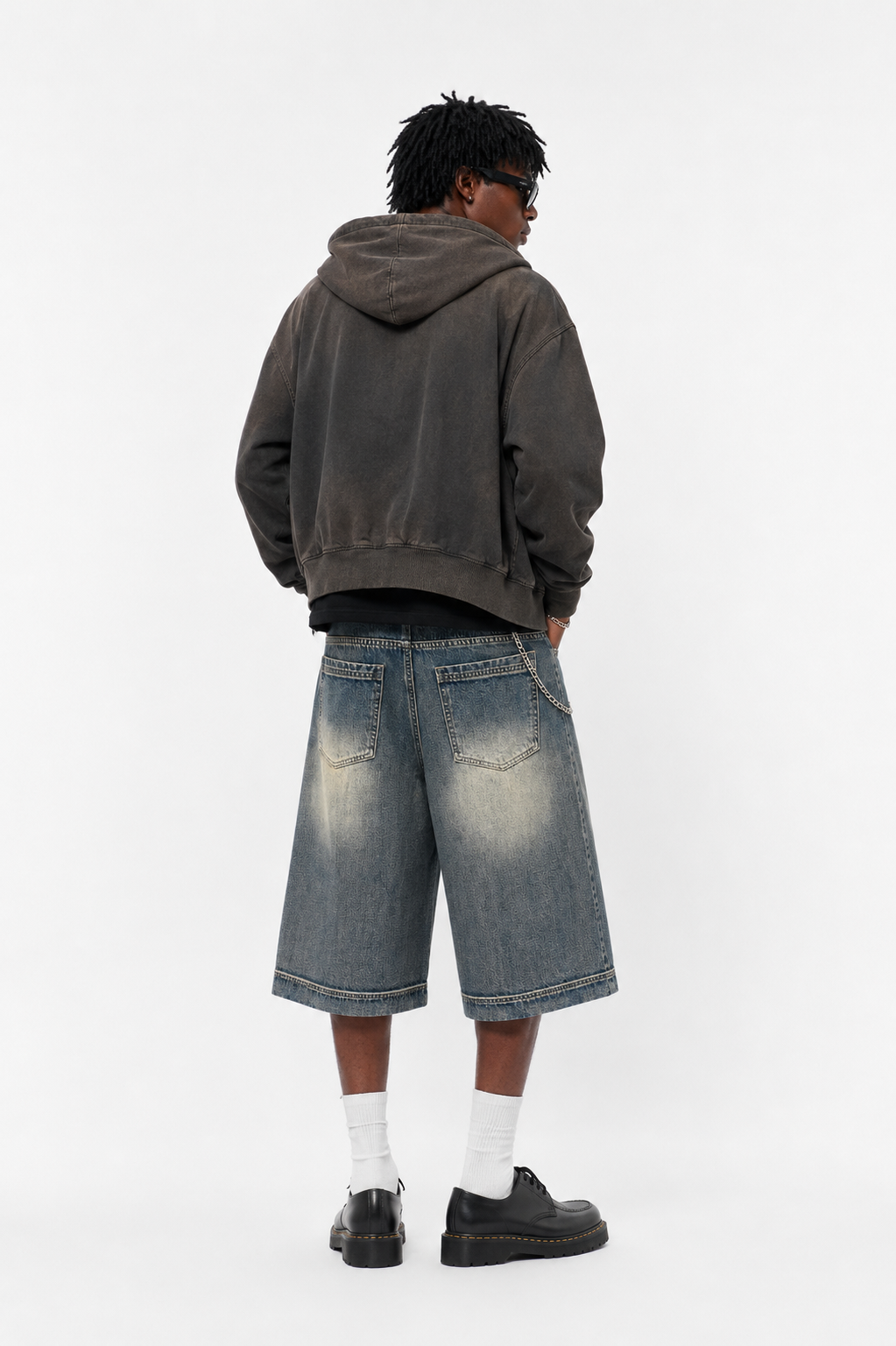 Men's Vintage Wash Baggy Denim Shorts