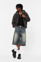 Men's Vintage Wash Baggy Denim Shorts