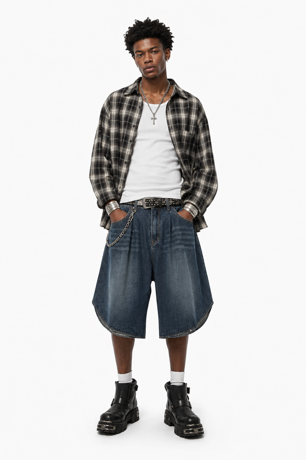 Men’s Wide Leg Denim Shorts