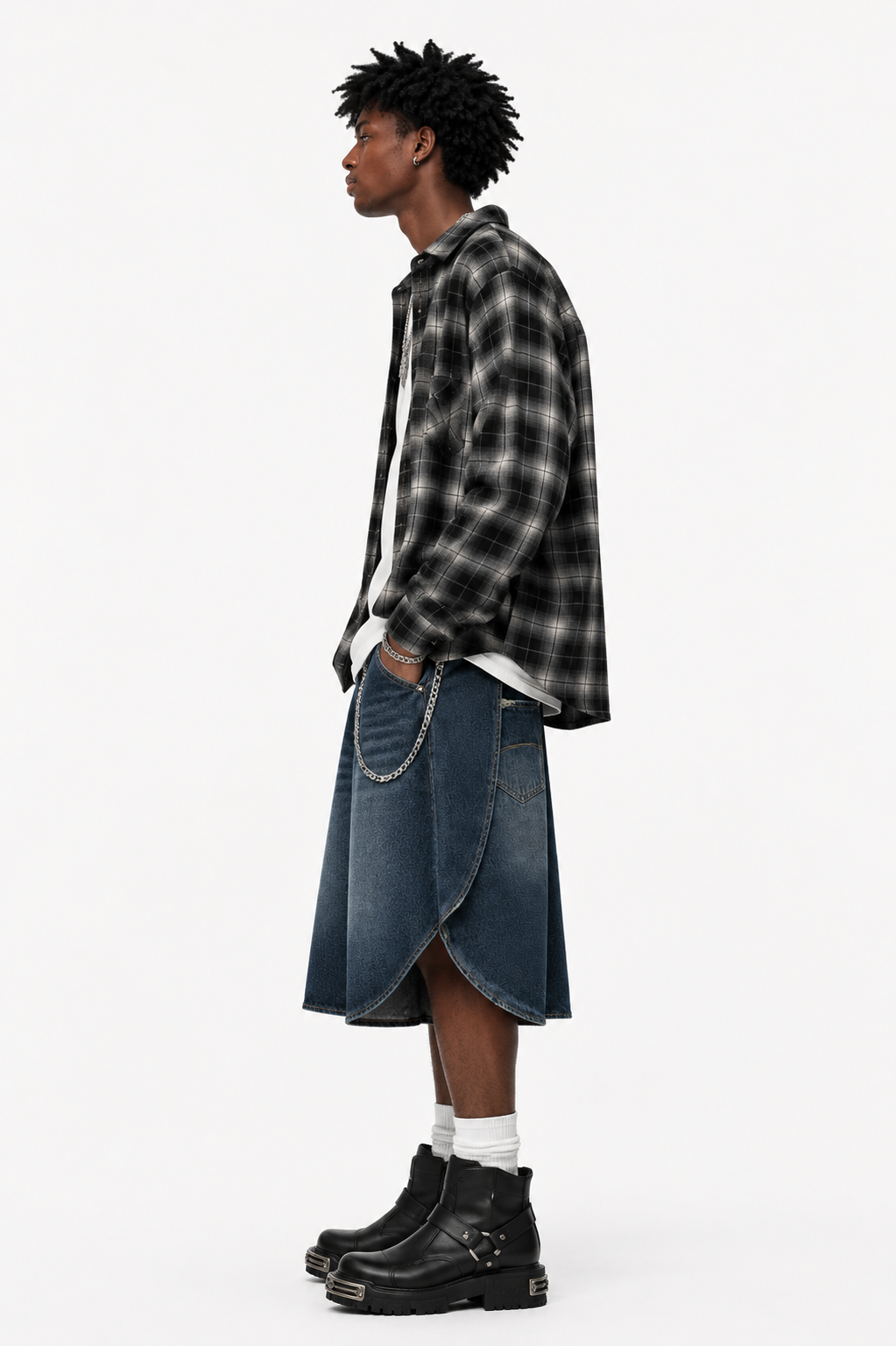 Men’s Wide Leg Denim Shorts