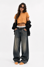 Women's Snow Washed Crop Top