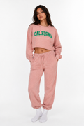Women's Snow Washed Raw Edge Cropped Sweatshirt