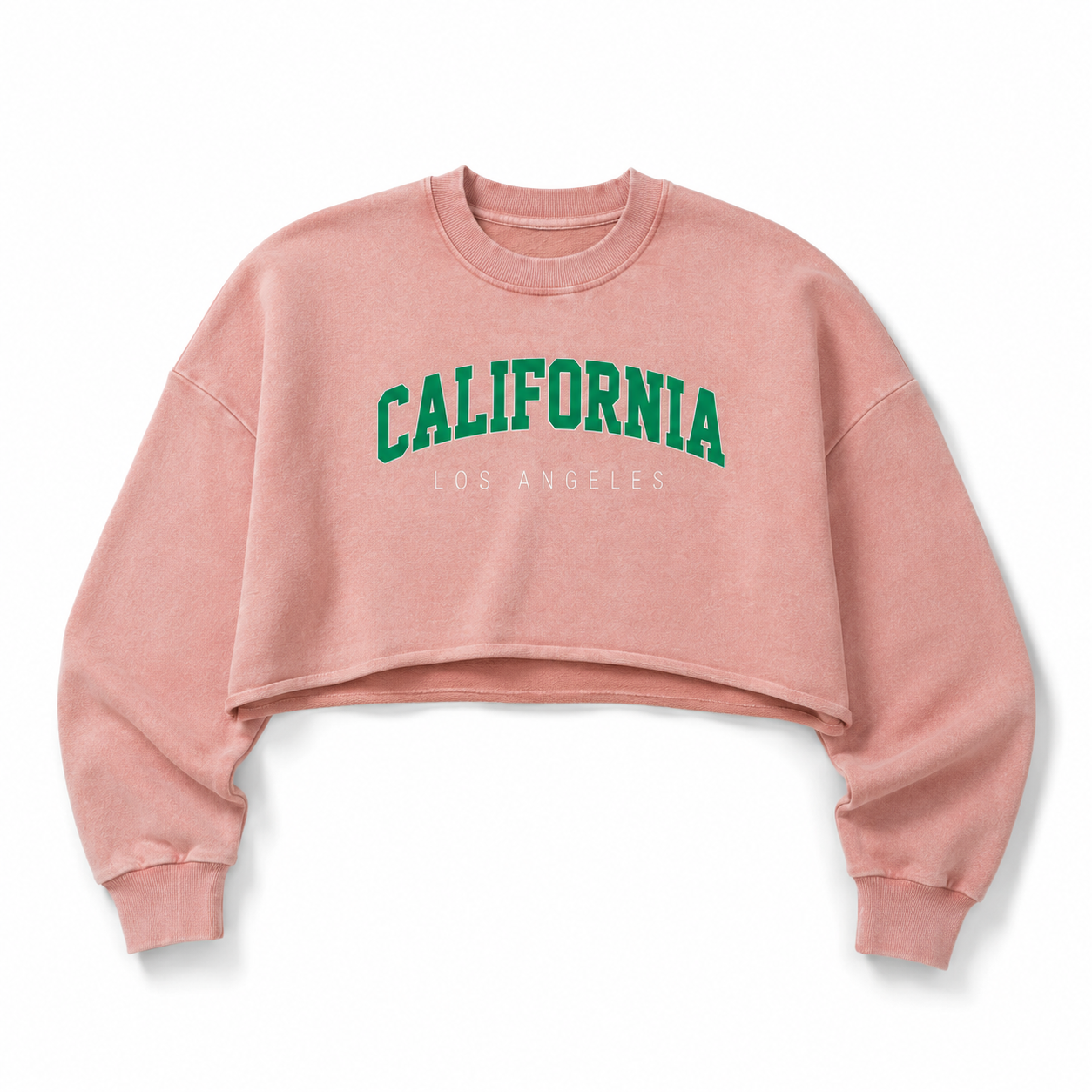 Women's Snow Washed Raw Edge Cropped Sweatshirt