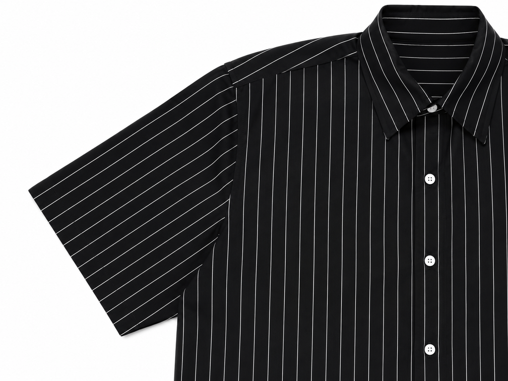 Men's Striped Boxy Button-Up Shirt