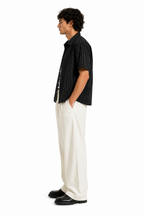 Men's Striped Boxy Button-Up Shirt