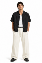 Men's Striped Boxy Button-Up Shirt