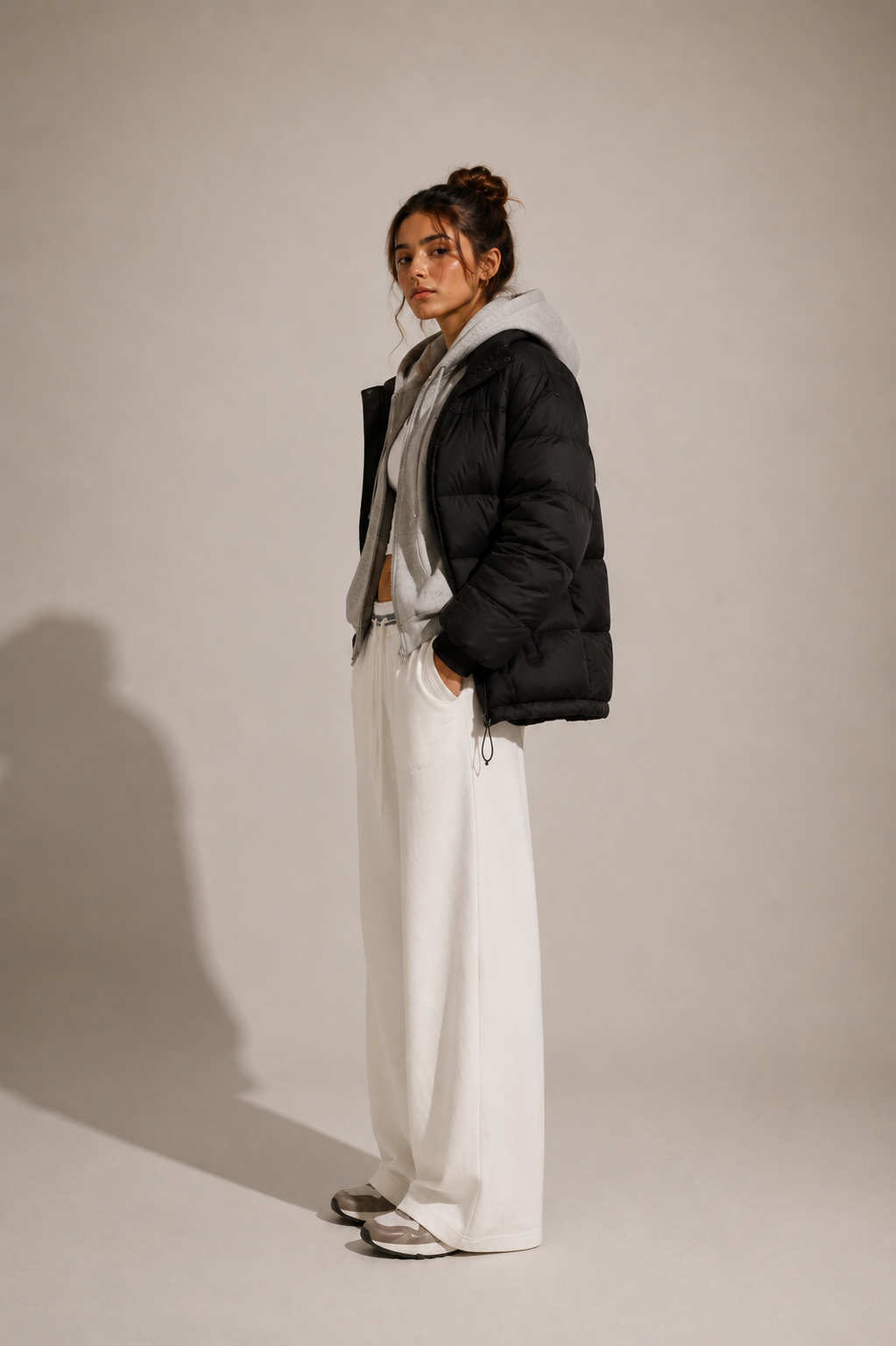 Women's Striped Waist Wide Leg Pants