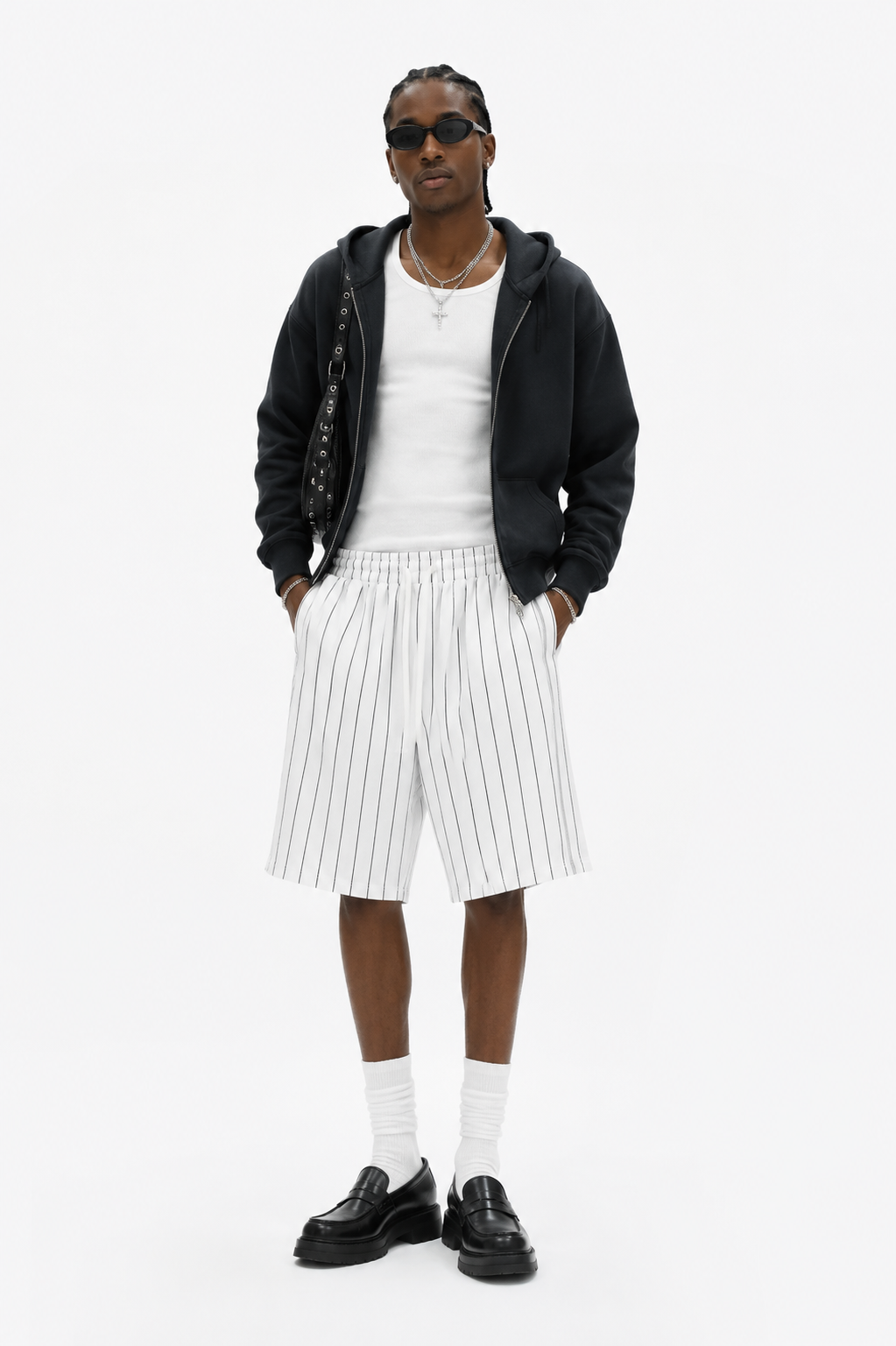 Men's Striped Loose Fit Shorts