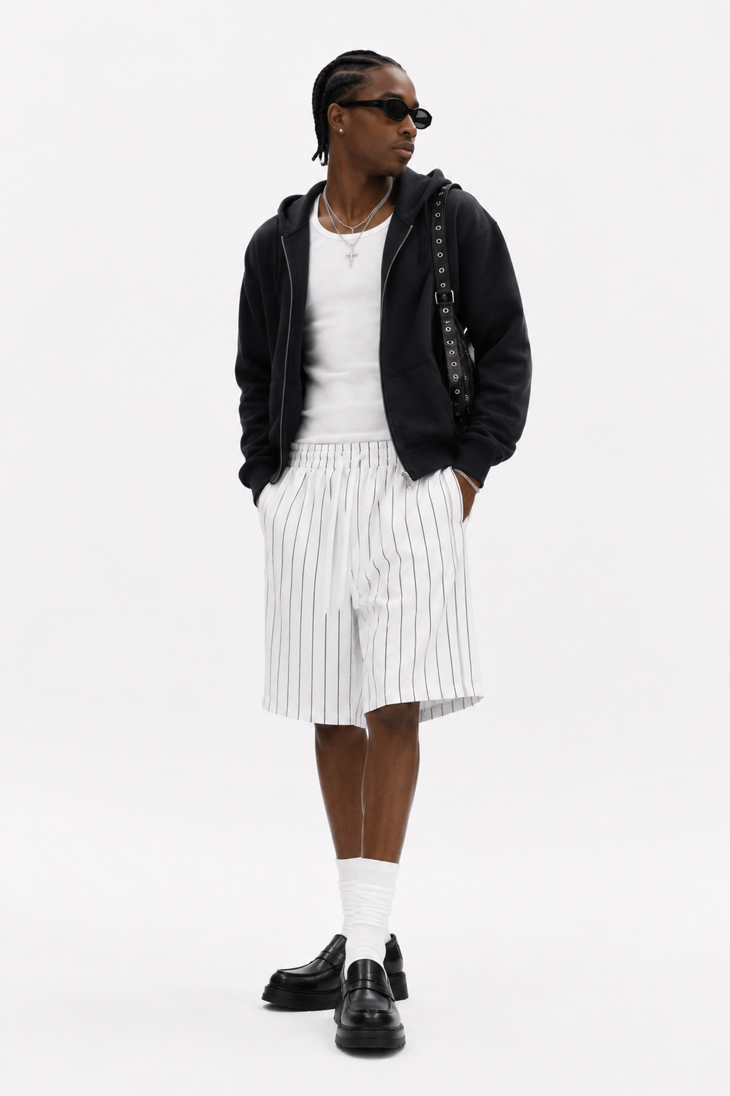 Men's Striped Loose Fit Shorts