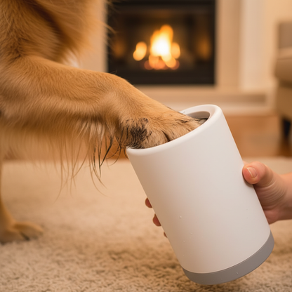 Effortlessly Clean Your Pet's Paws with TobbyandCo. Portable Dog Paw Cleaner - Keep Your Home Spotless!