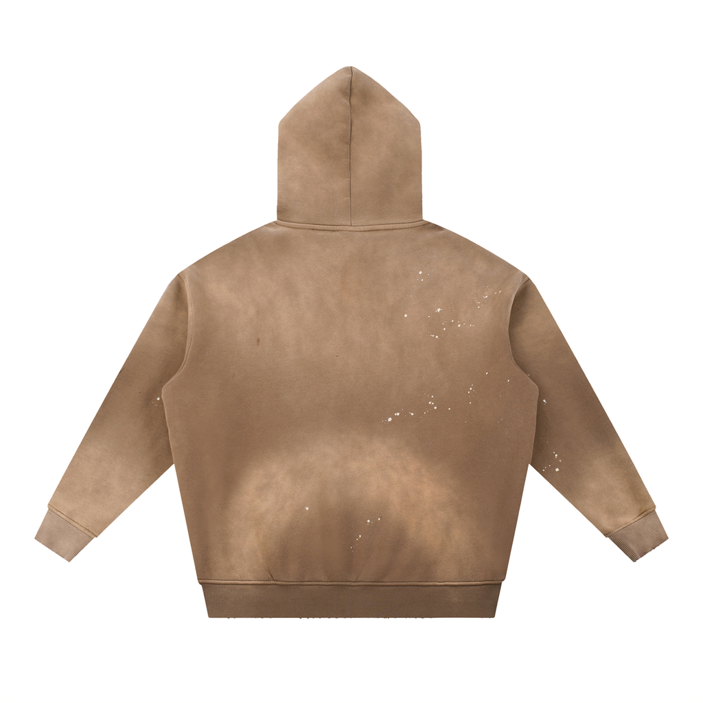 Men's Vintage Washed Frayed Fleece Hoodie